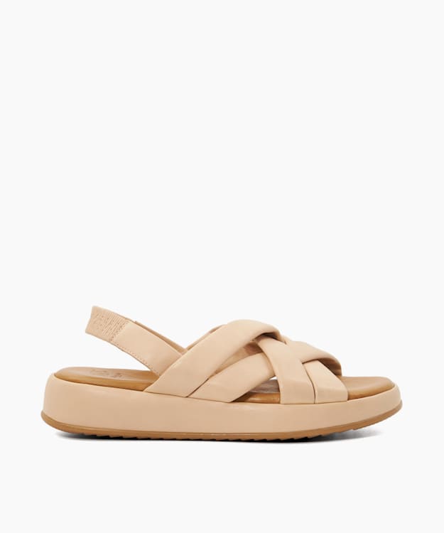 dune london Laters - Blush Casual Leather Sandals