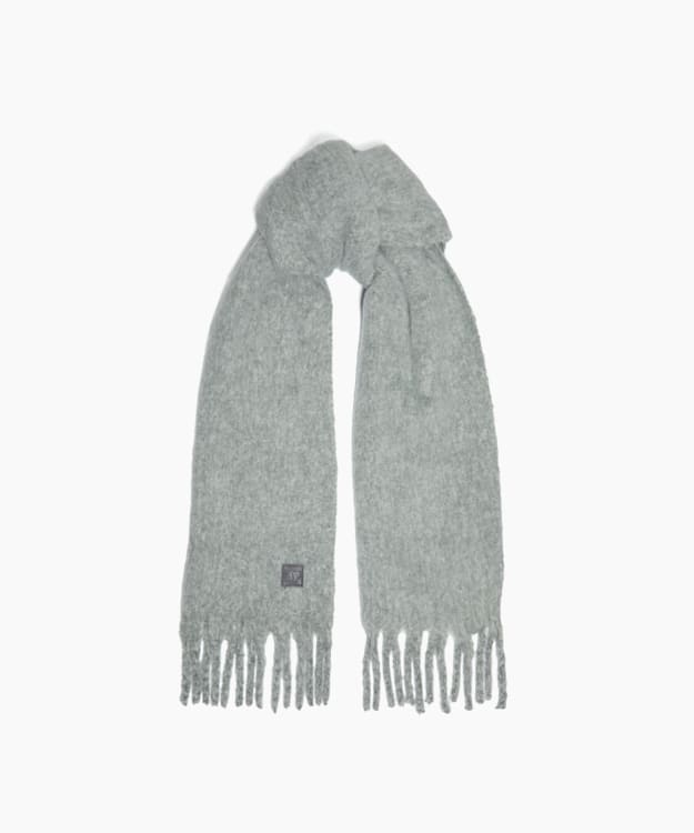 dune london Lavigne - Grey Chunky Fringe Trim Scarf
