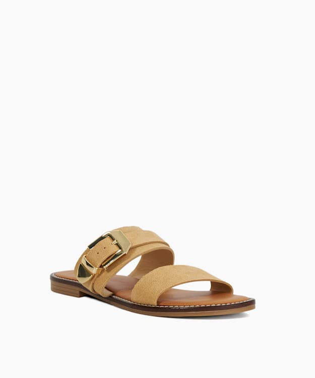 Dune London Lawe - Sand Suede Double Strap Sandals