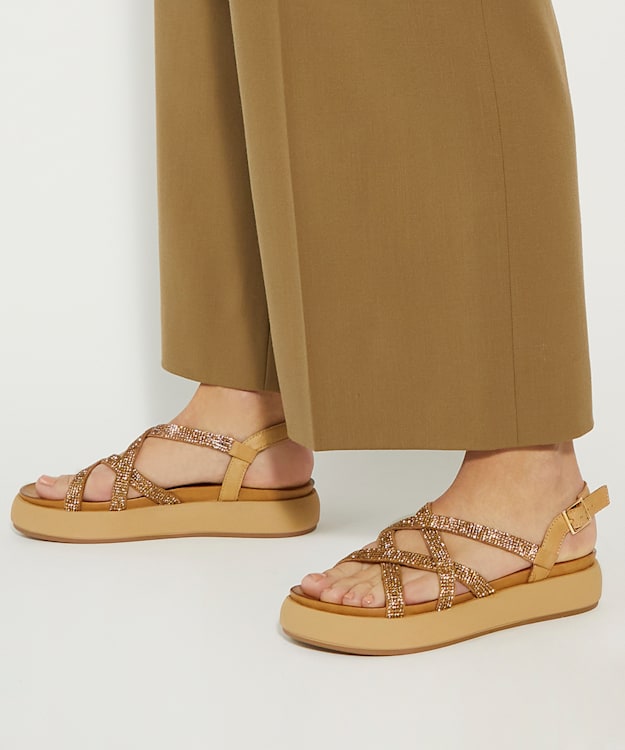 Dune London Ledge - Camel Chunky Embellished Sandals