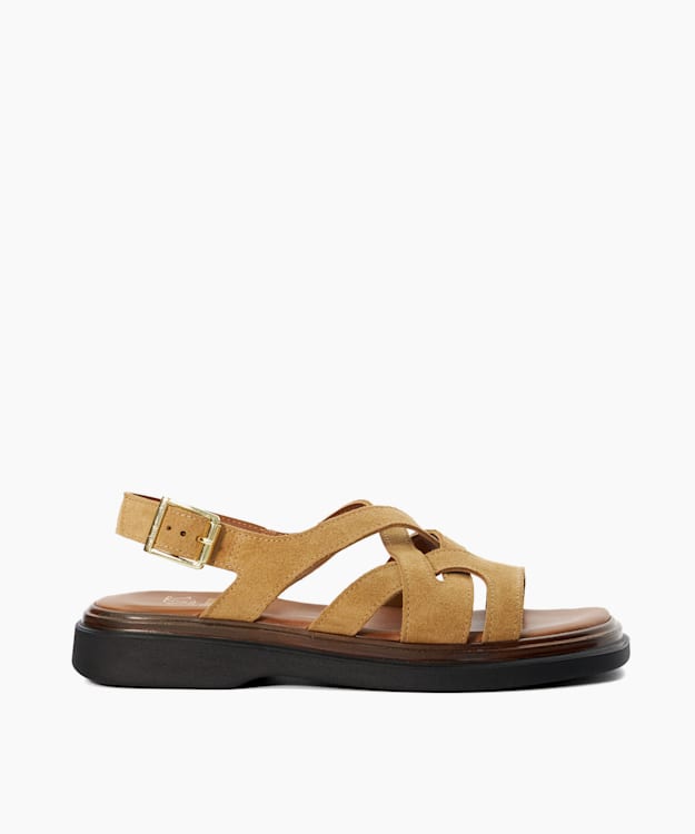 dune london Leebra - Tan Casual Flatform Sandals