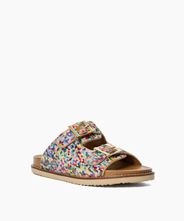 Dune London Lequin - Multi Two Strap Sequin Sandals
