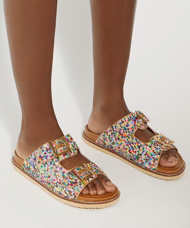 Dune London Lequin - Multi Two Strap Sequin Sandals