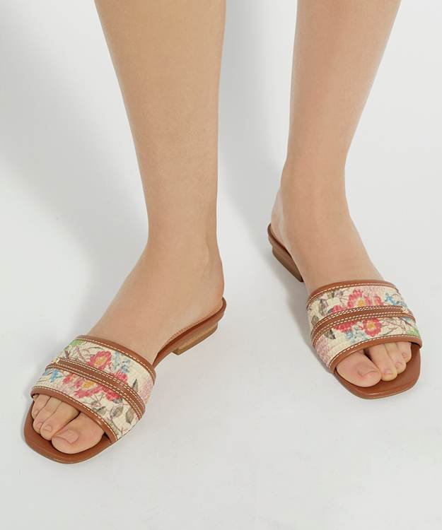 Dune London Leti - Multi Open Toe Raffia Sandals