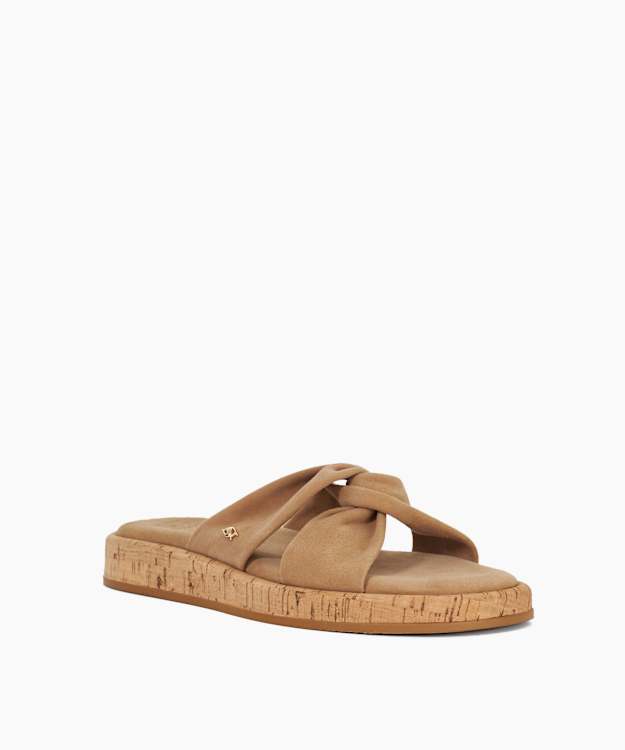 Dune London Lita - Sand Cork Wedge Open Toe Sandals