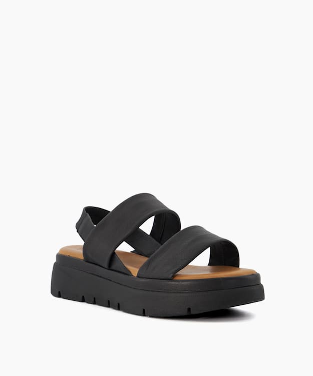 Dune London Location - Black Padded Flatform Sandals