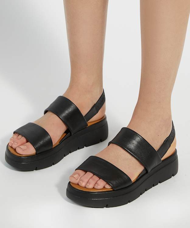 Dune London Location - Black Padded Flatform Sandals