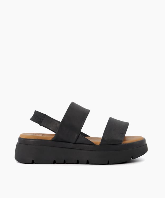 dune london Location - Black Padded Flatform Sandals