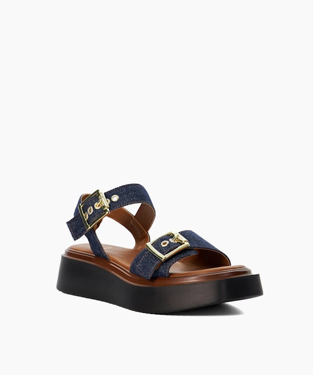 Dune London Loells - Navy Casual Flatform Sandals