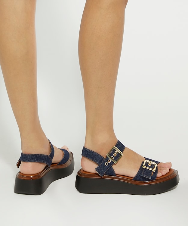 Dune London Loells - Navy Casual Flatform Sandals