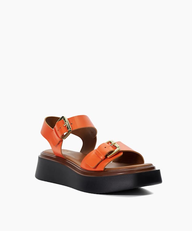 Dune London Loells - Orange Casual Flatform Sandals