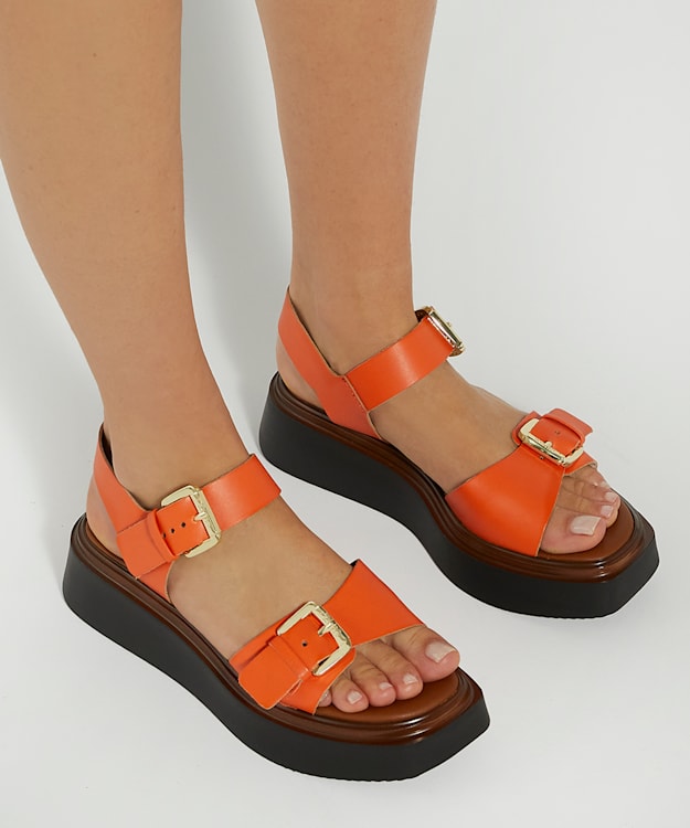 Dune London Loells - Orange Casual Flatform Sandals