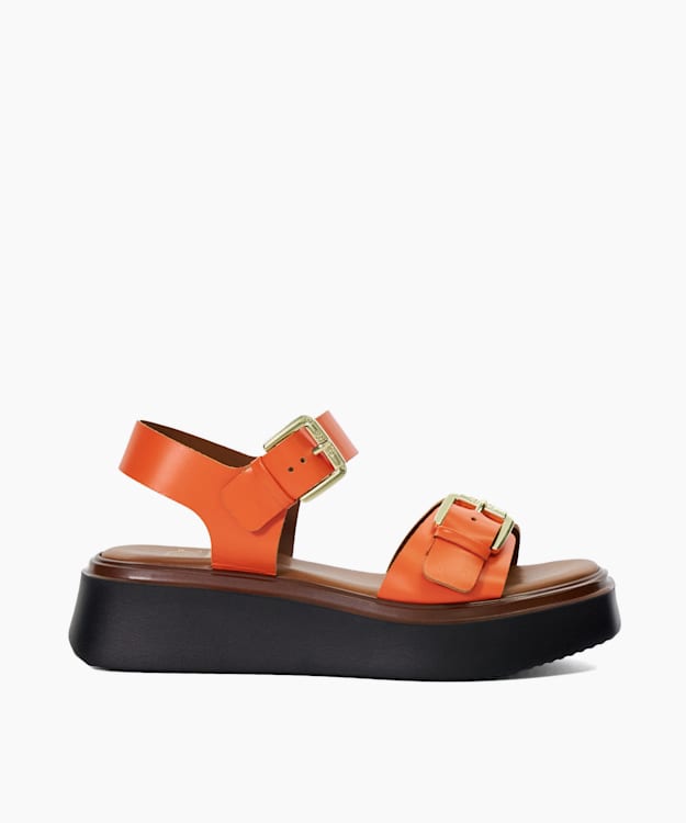 dune london Loells - Orange Casual Flatform Sandals