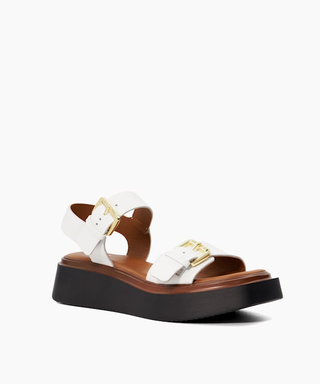 Dune London Loells - White Casual Flatform Sandals