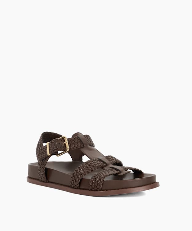 Dune London Looking - Brown Woven Open Toe Sandals