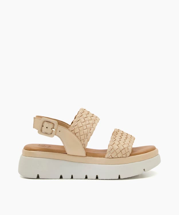 dune london Lorris - Caramel Flatform Sandals