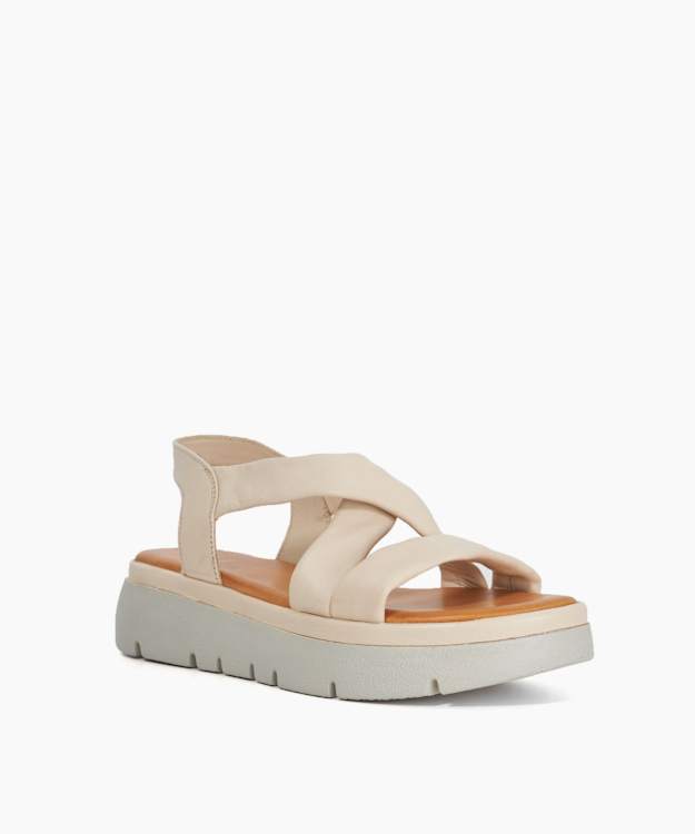 Dune London Lounge - Ecru Chunky Leather Sandals