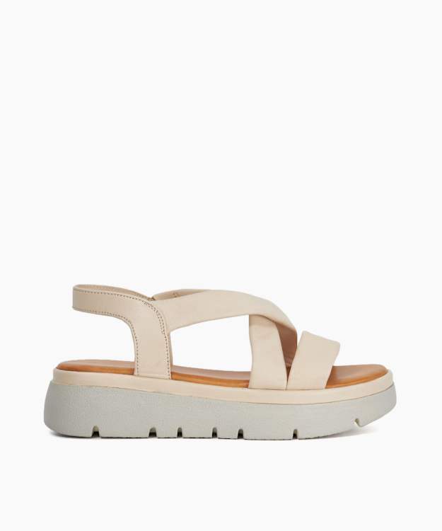 dune london Lounge - Ecru Chunky Leather Sandals