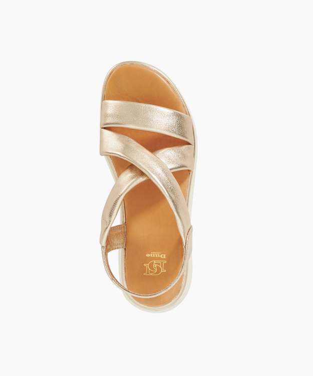 Dune London Lounge - Gold Chunky Leather Sandals