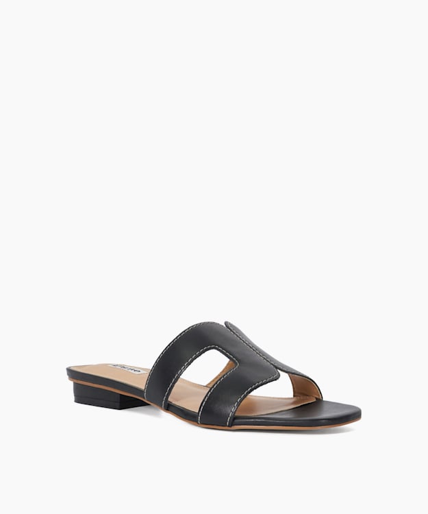 Dune London Loupe - Black Smart Slider Sandals