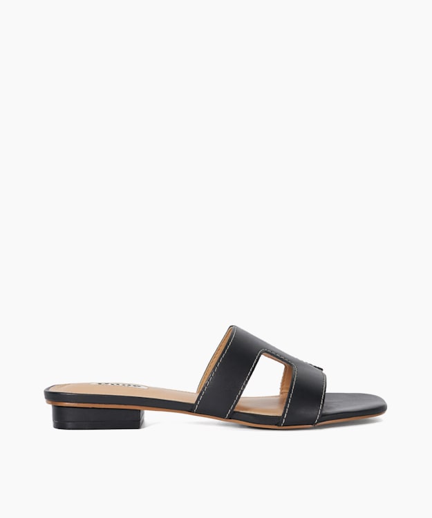 dune london Loupe - Black Smart Slider Sandals