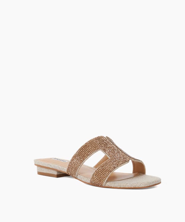 Dune London Loupe - Gold Smart Slider Sandals