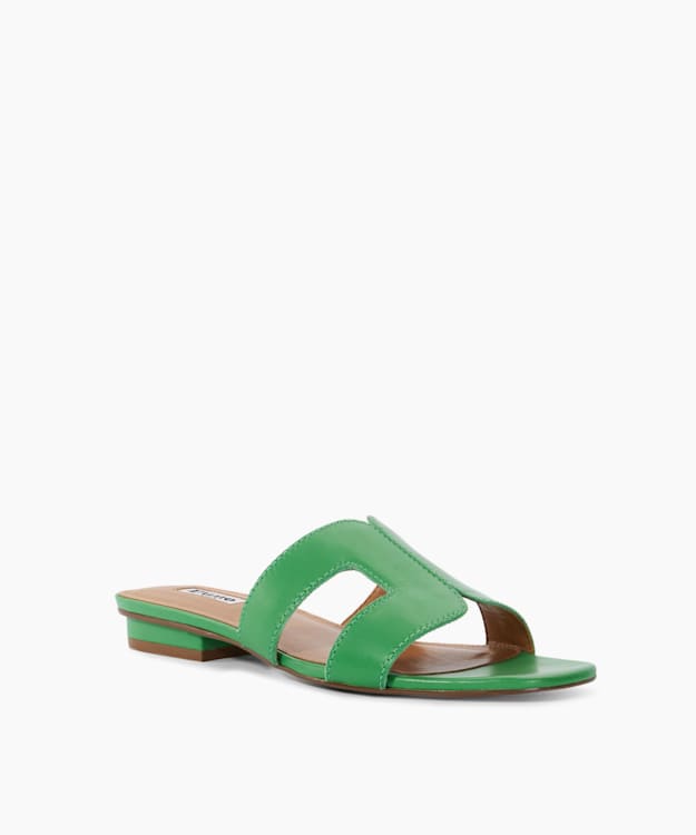 Dune London Loupe - Green Smart Slider Sandals