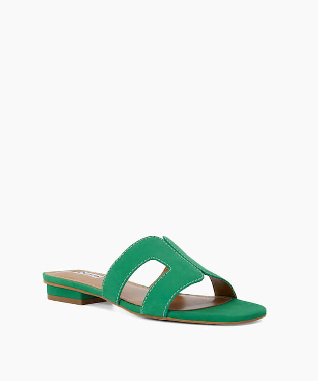 Dune London Loupe - Green Smart Slider Sandals