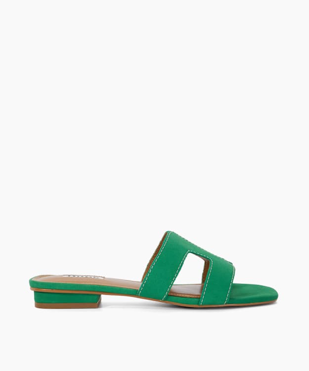 dune london Loupe - Green Smart Slider Sandals