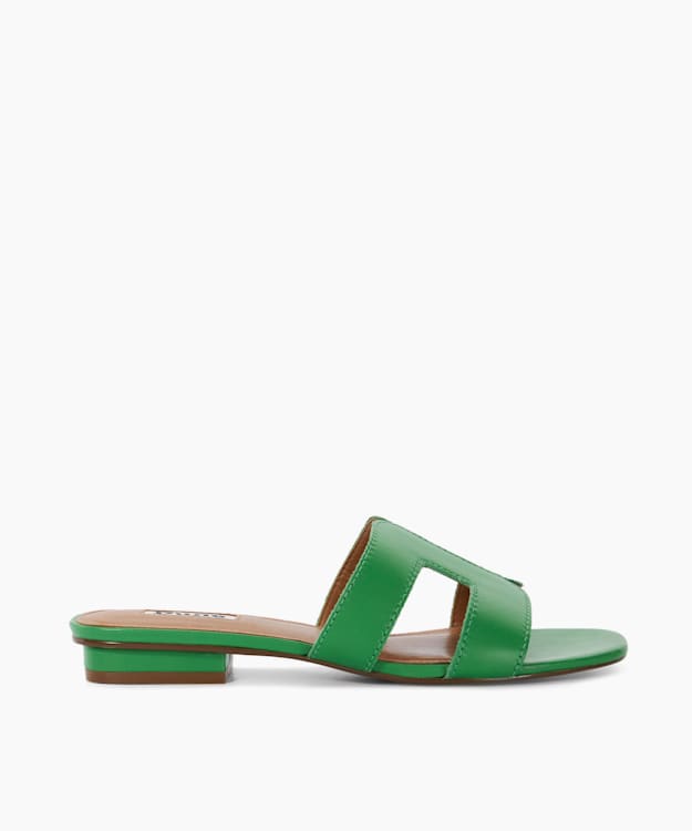 dune london Loupe - Green Smart Slider Sandals
