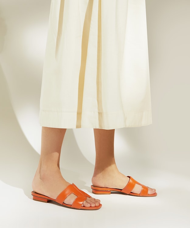 Dune London Loupe - Orange Smart Slider Sandals