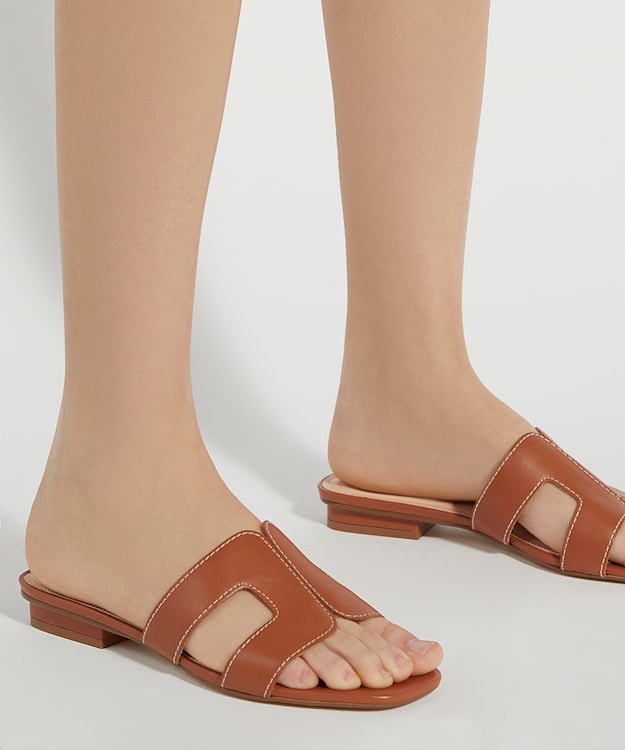 Dune London Loupe - Tan Smart Slider Sandals