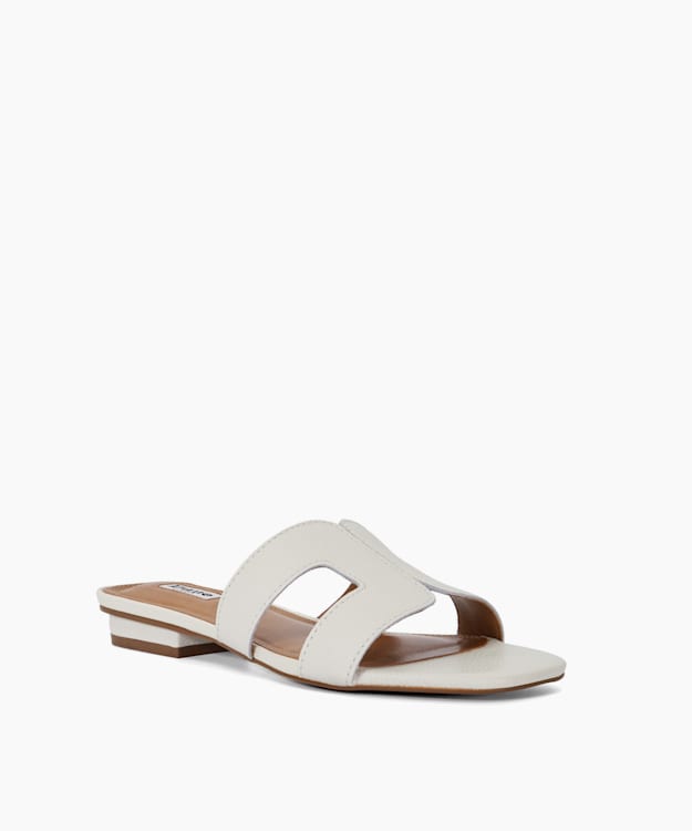 Dune London Loupe - White Smart Slider Sandals