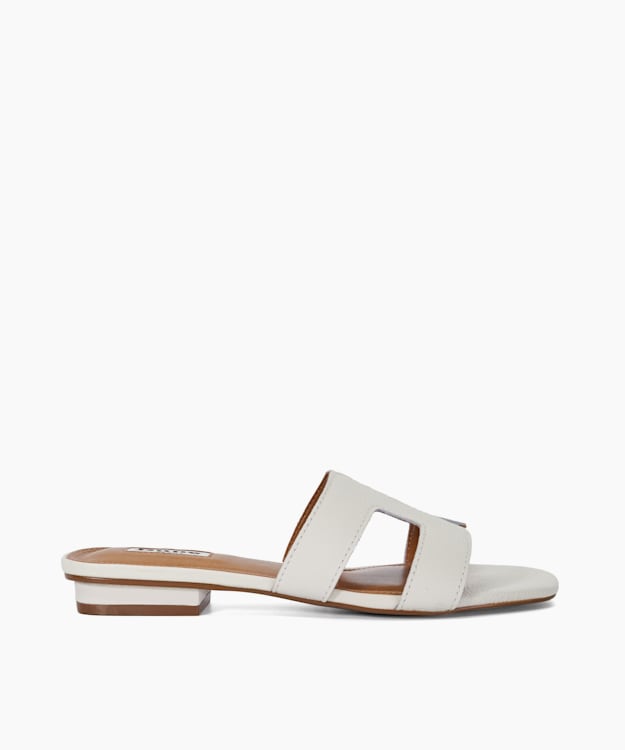 dune london Loupe - White Smart Slider Sandals