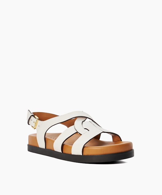 Dune London Loupin - White Casual Flat Sandals