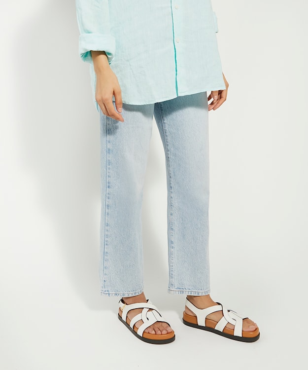 Dune London Loupin - White Casual Flat Sandals