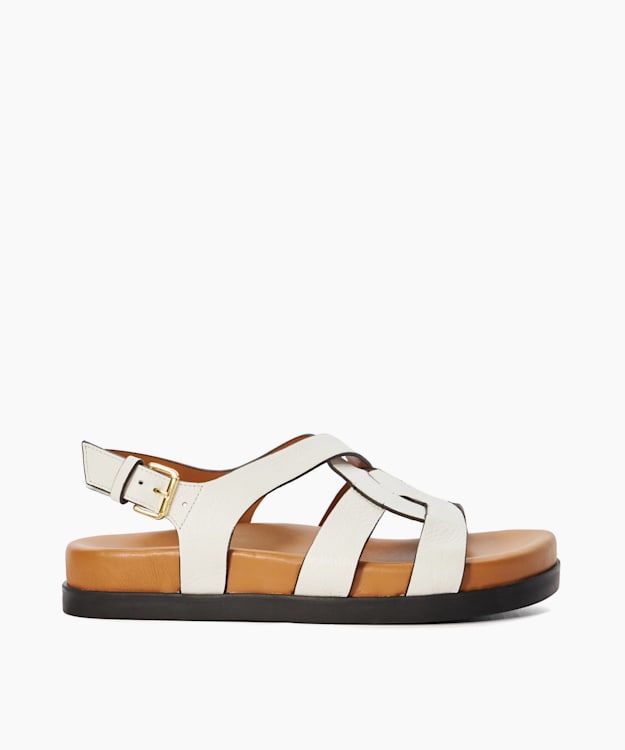dune london Loupin - White Casual Flat Sandals