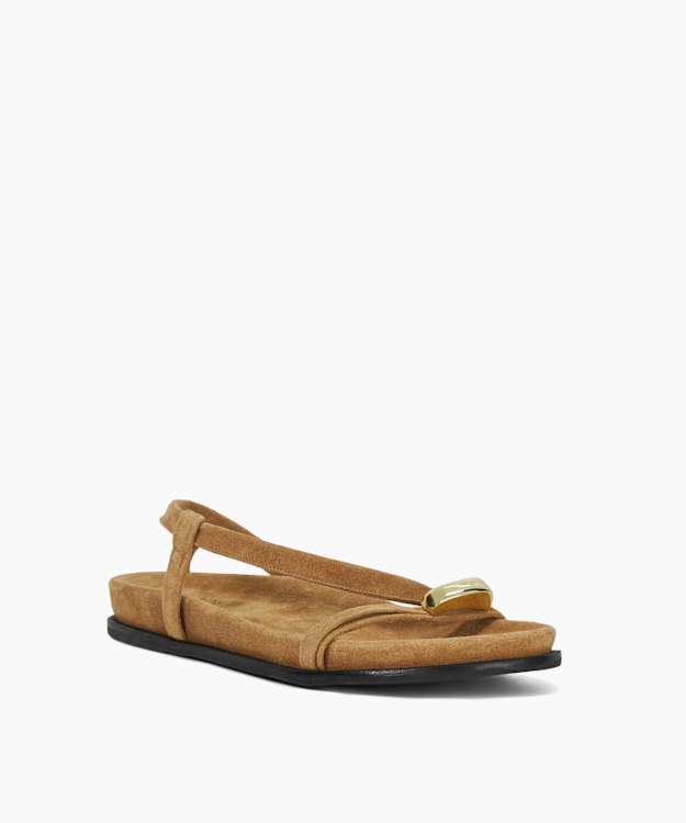 Dune London Lyn - Sand Gold Toe Trim Sandals