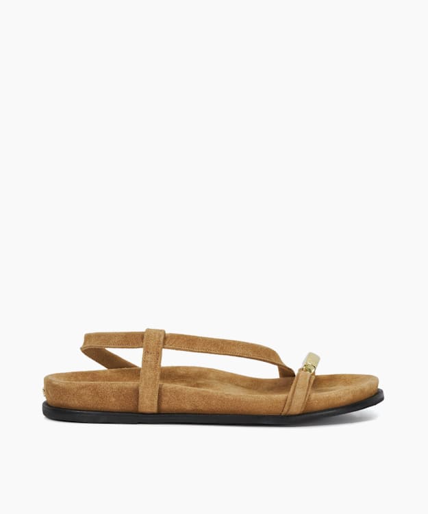 dune london Lyn - Sand Gold Toe Trim Sandals
