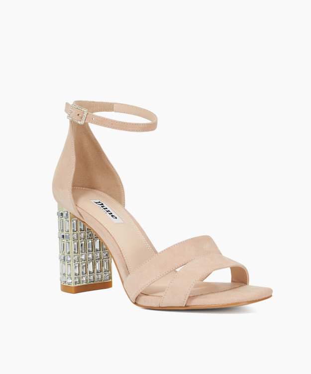Dune London Malenna - Blush Block Heel Sandals