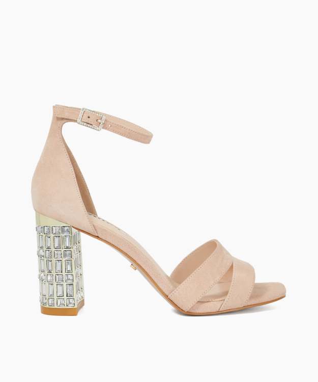 dune london Malenna - Blush Block Heel Sandals