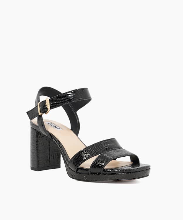 Dune London Manifesting - Black Block Heel Sandals