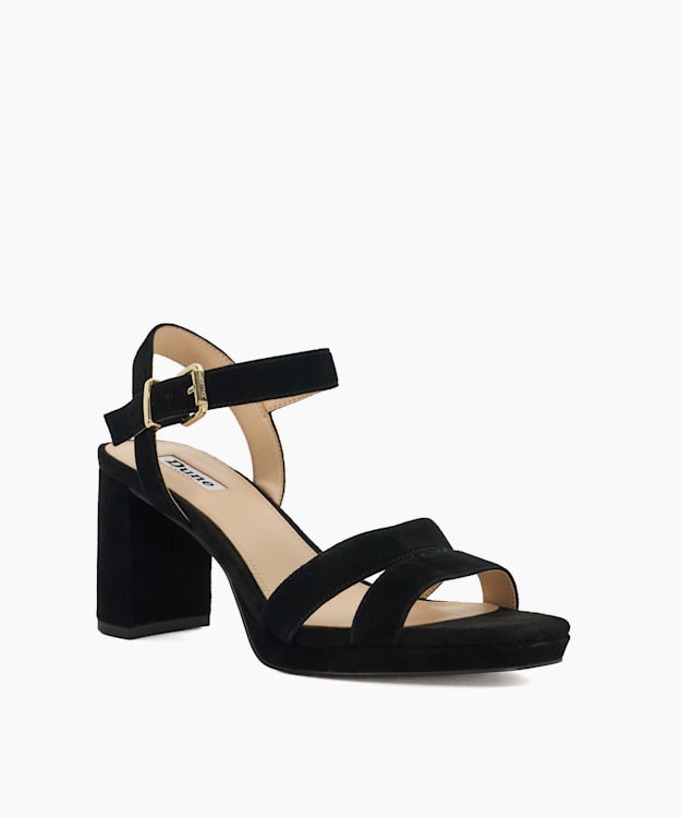 Dune London Manifesting - Black Block Heel Sandals