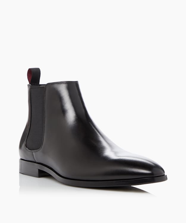 Dune London Mantle - Black Almond-Toe Chelsea Boots