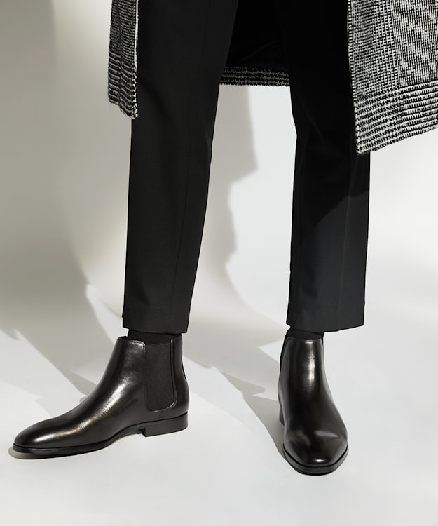 Dune London Mantle - Black Almond-Toe Chelsea Boots