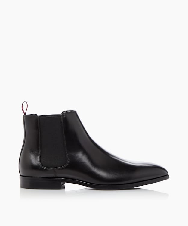 dune london Mantle - Black Almond-Toe Chelsea Boots