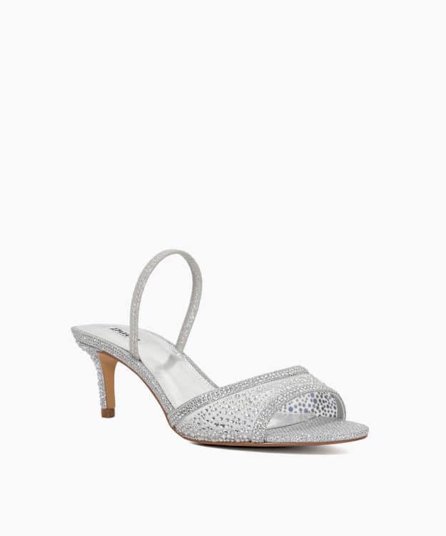 Dune London Mariko - Silver Embellished Sandals