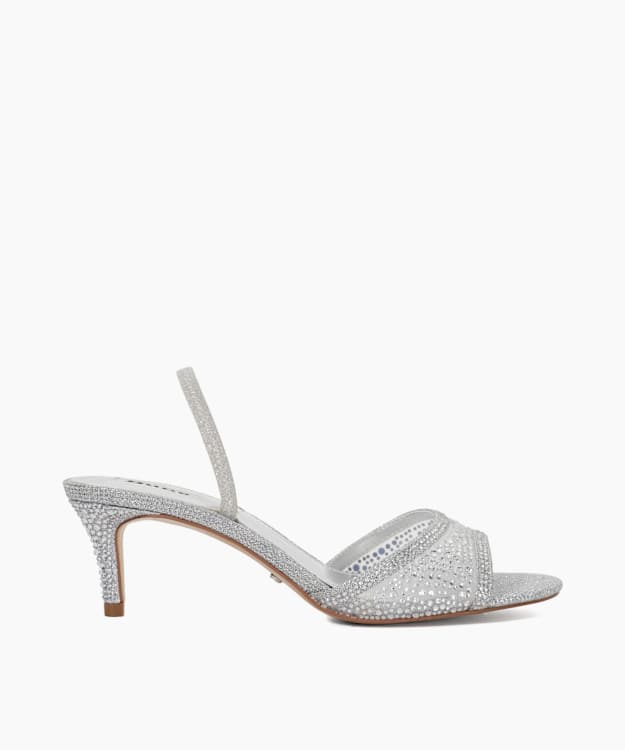 dune london Mariko - Silver Embellished Sandals