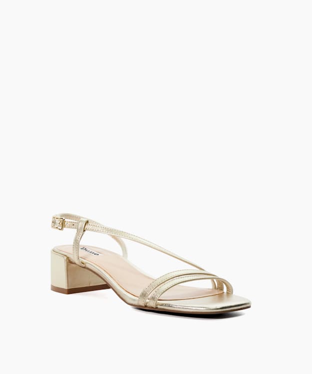 Dune London Maryanna - Gold Block Heeled Sandals