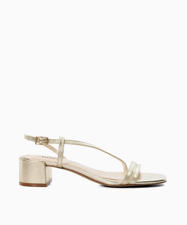 dune london Maryanna - Gold Block Heeled Sandals